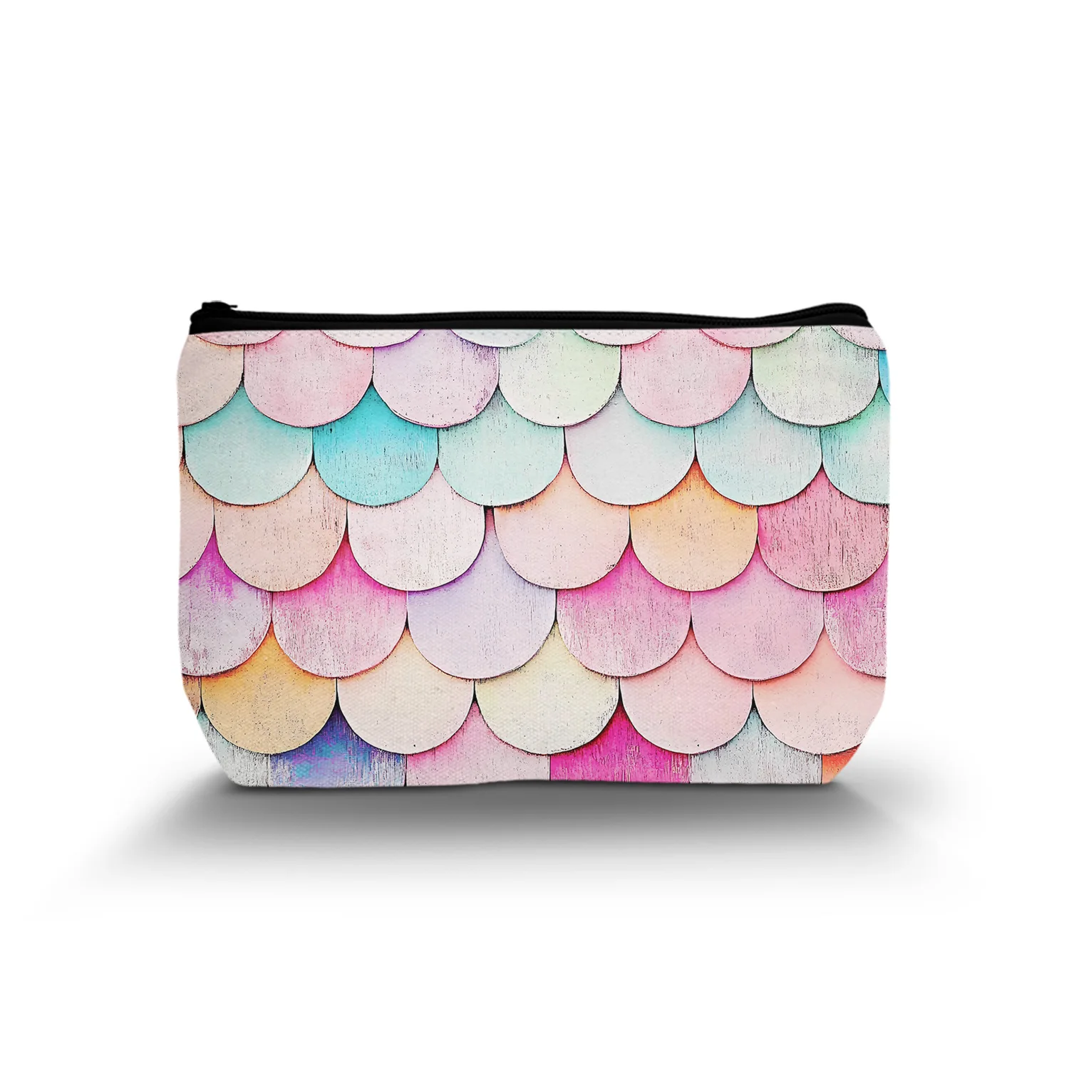 1Pc Colorful Mermaid Scales Shape Makeup Bag For Women Cosmetic Bag With Zipper Pouch Bags Best Gift For Friends