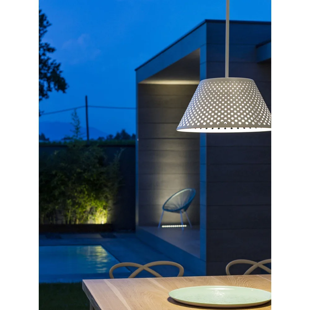 Outdoor waterproof garden chandelier Modern minimalist creative balcony courtyard pavilion chandelier Outdoor stainless steel