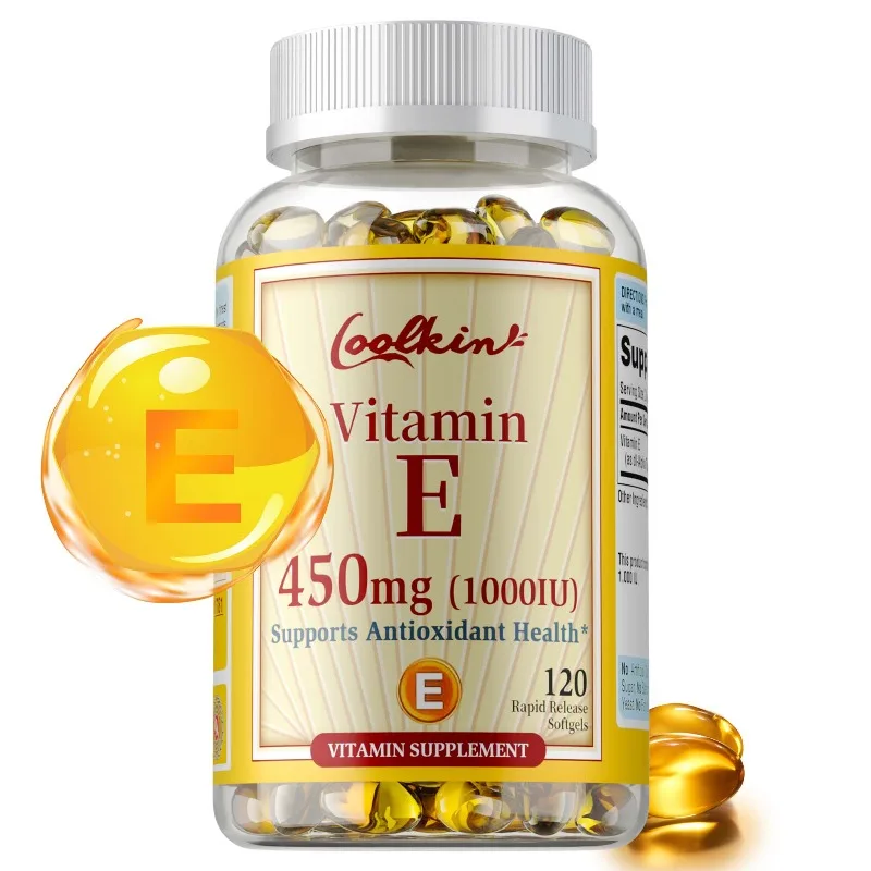 

Natural Vitamin E Capsules - Antioxidant, Reduce Wrinkles, Tightens Skin, Promote Digestion and Absorption, Boosts Immunity