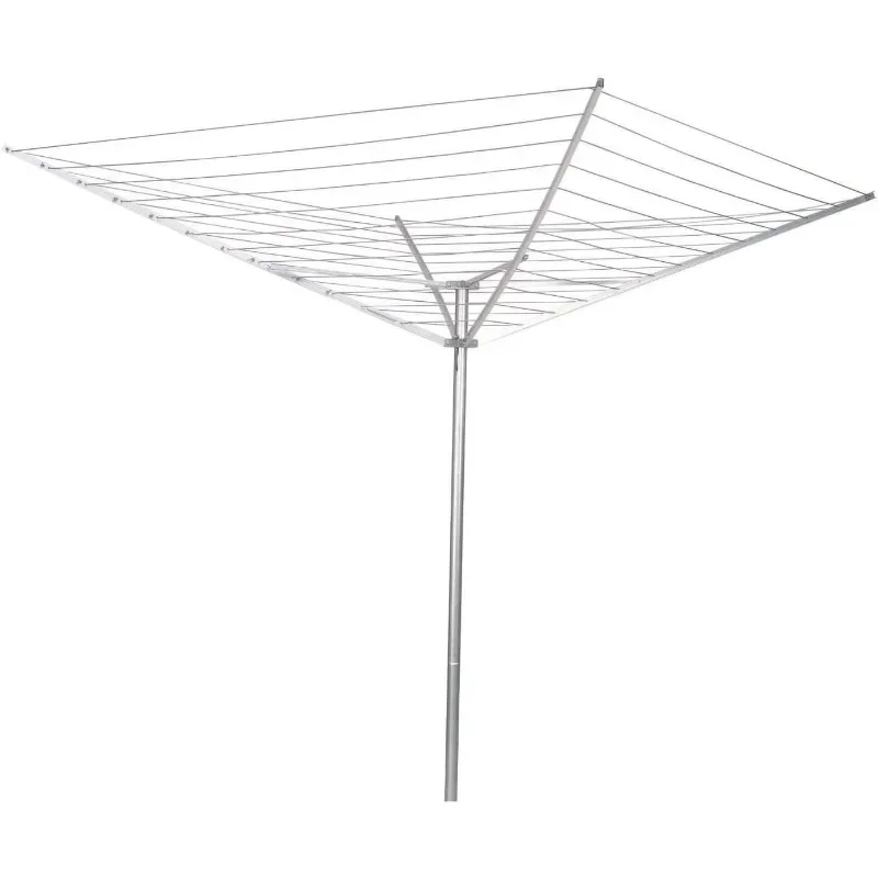 

Rotary Outdoor Umbrella Drying Rack | Aluminum Arms and Steel Post | 12-Lines with 165 ft. Clothesline