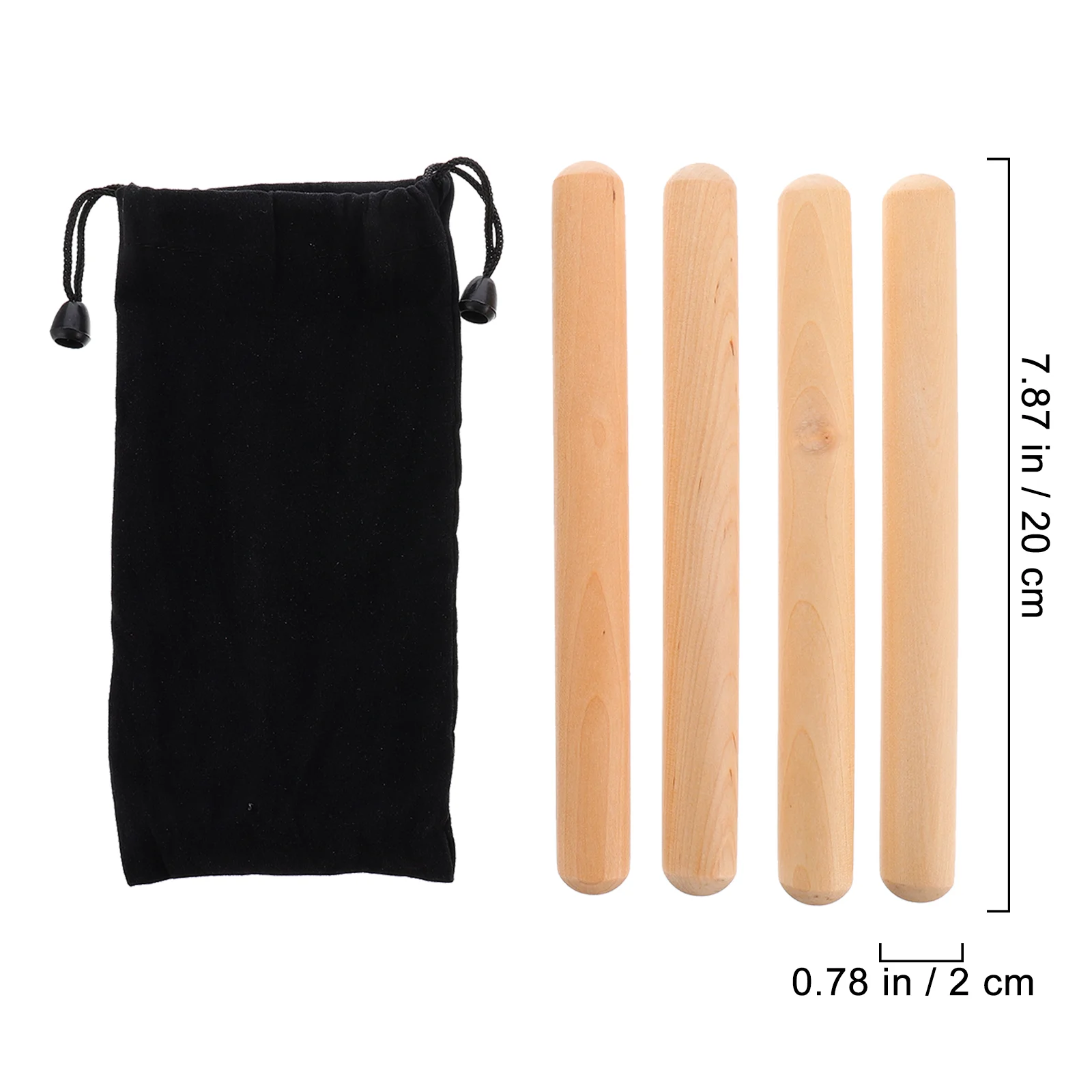 2 Pairs Rhythm Stick Percussion Accessories Agarwood Sticks Claves Instrument Hardwood Musical Beginner