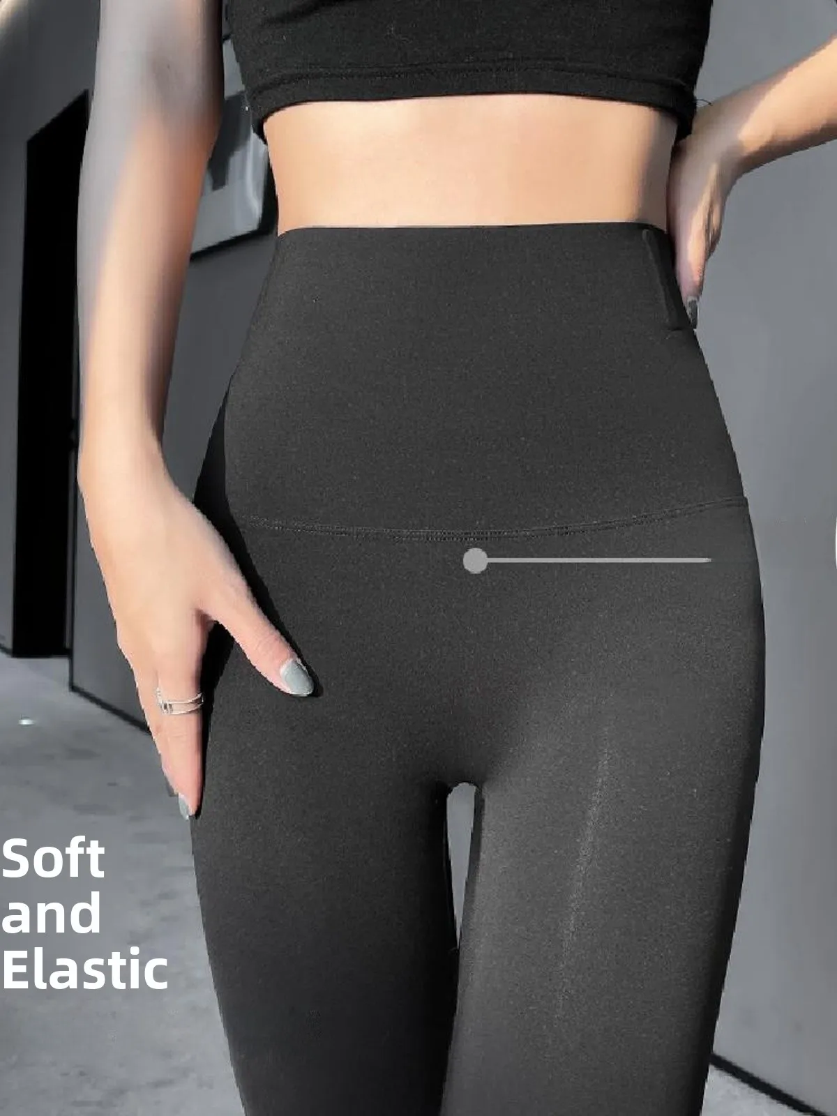 

High Waist Thiened Fce Women's Yoga Pants Sl arkskin Trousers Autumn Winter New Sle Butt Lifting Base Layer Pants