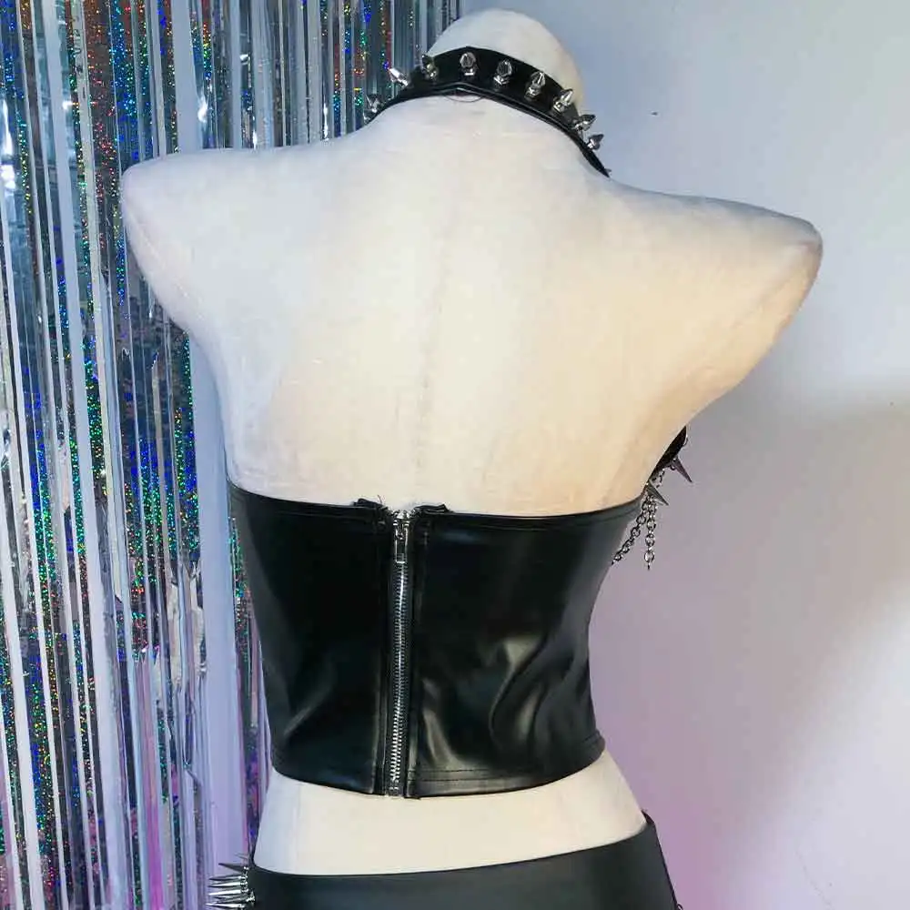Studded Rivet Teen Gothic Tank Y2K TOPS Eco Harajuku 90s Emo Chain Punk Rock Kawaii DIY Grunge Hip Hop Goth E-Girls Hand Made