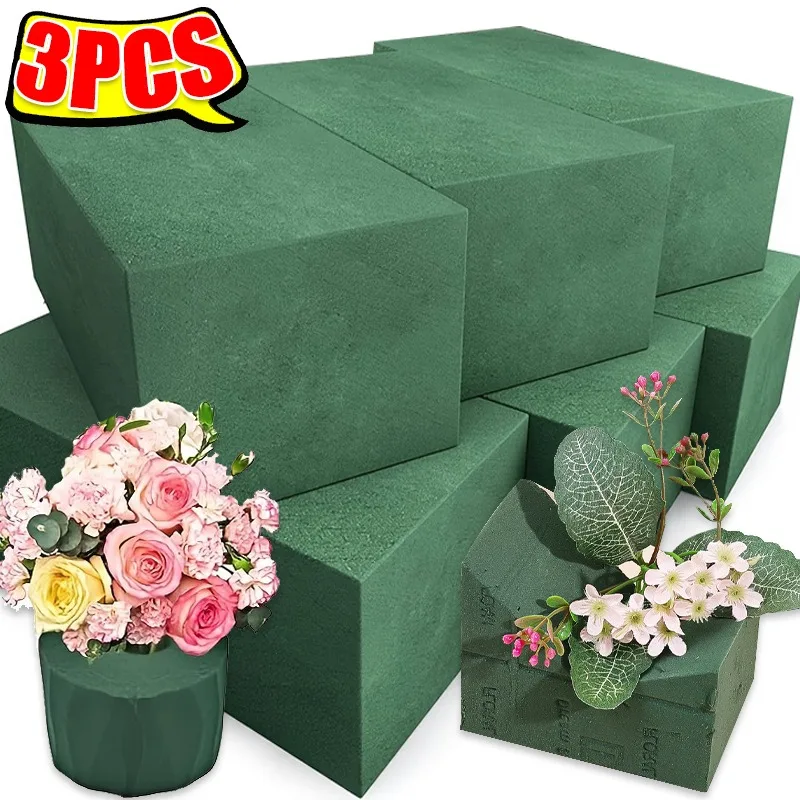 1-3Pcs Floral Schaum Blöcke für Hochzeit Party Blume Anordnung Dekoration Saugfähigen Ziegel Schlamm DIY Haushalt Garten Zubehör