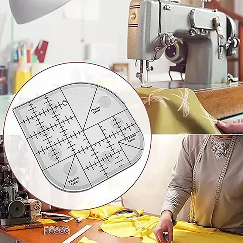 مسطرة قطع زاوية منحنية من الأكريليك ، مسطرة لحاف للخياطة ، قالب مرقع ، أدوات ذاتية الصنع ، لوازم الخياطة