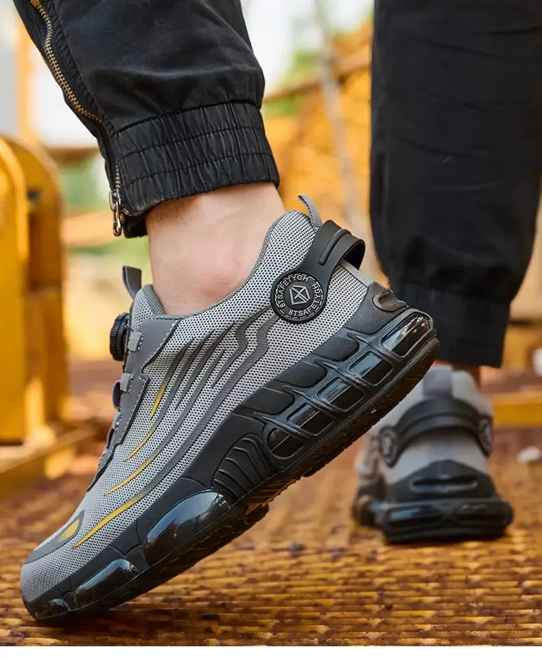 Chaussures de sécurité légères pour hommes, baskets de travail avec tête en acier Anti-écrasement et Anti-perforation, Standard européen