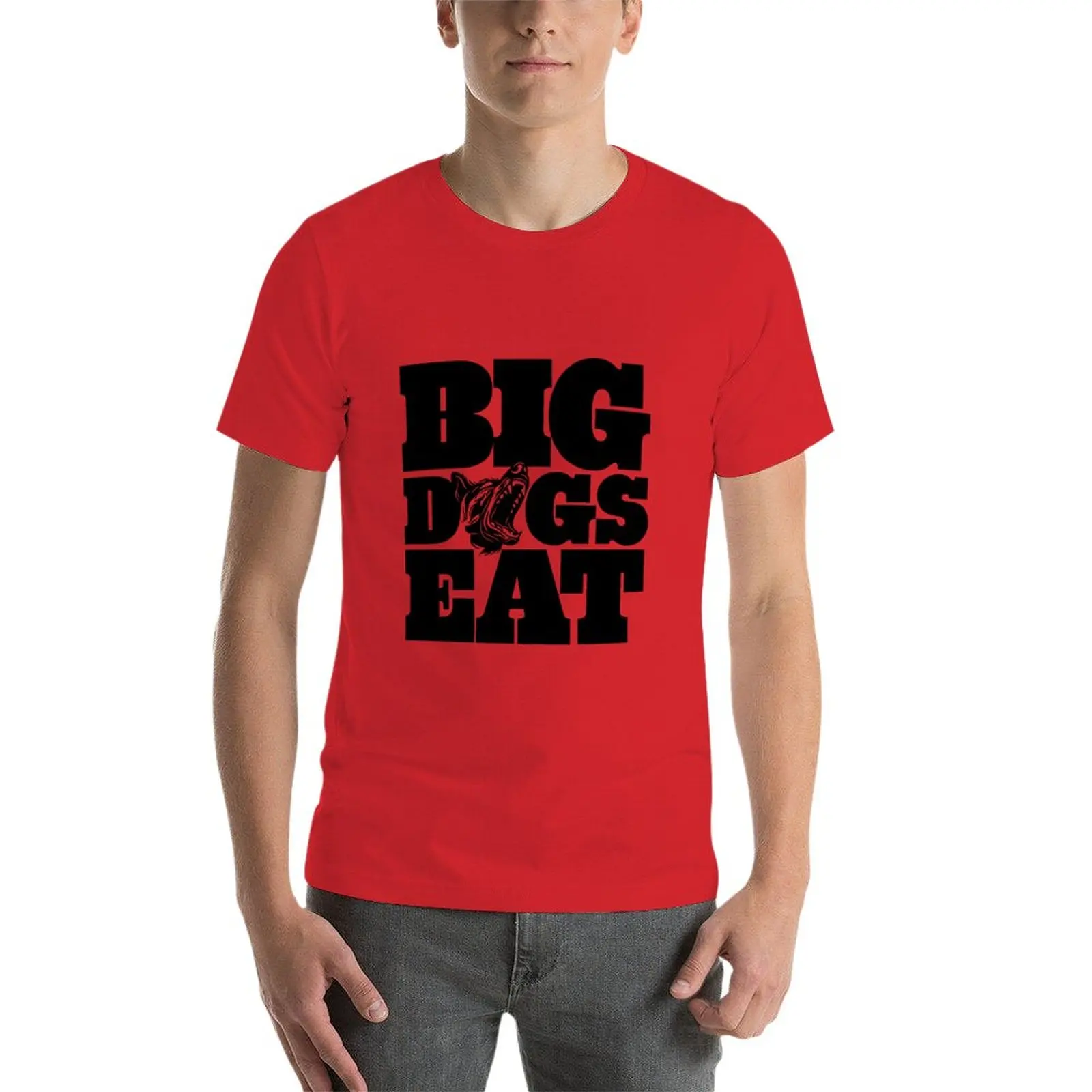 New BIG DOGS EAT T-Shirt sports fan t-shirts boys animal print shirt mens vintage t shirts
