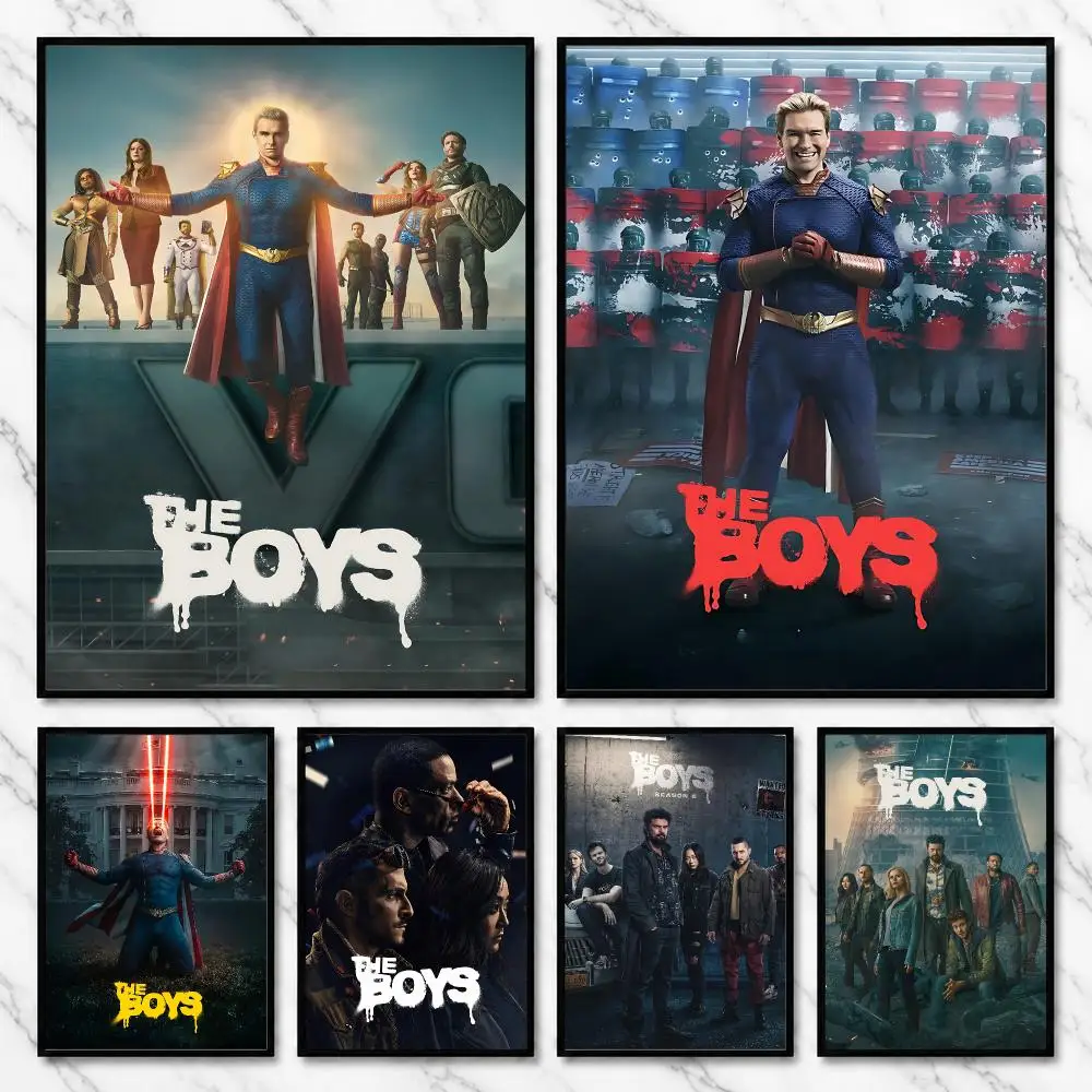 The Boys Superhero Satire Violent Antihero TV Show Poster Self-Adhesive Unframed Fashion Wall Prints for Office & Home Decor