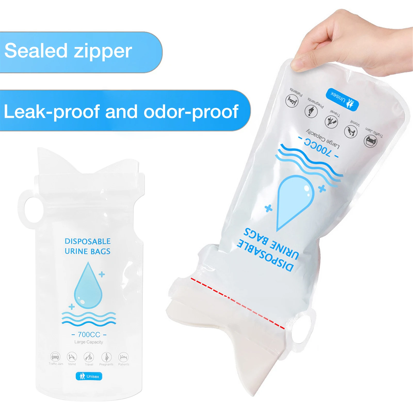 Emergency Mini Toilet 700ml Urine Bags Portable Camping Pee Bags Emergency Urine Bag For Emergency Vomit Bags Toilet Pee Bag