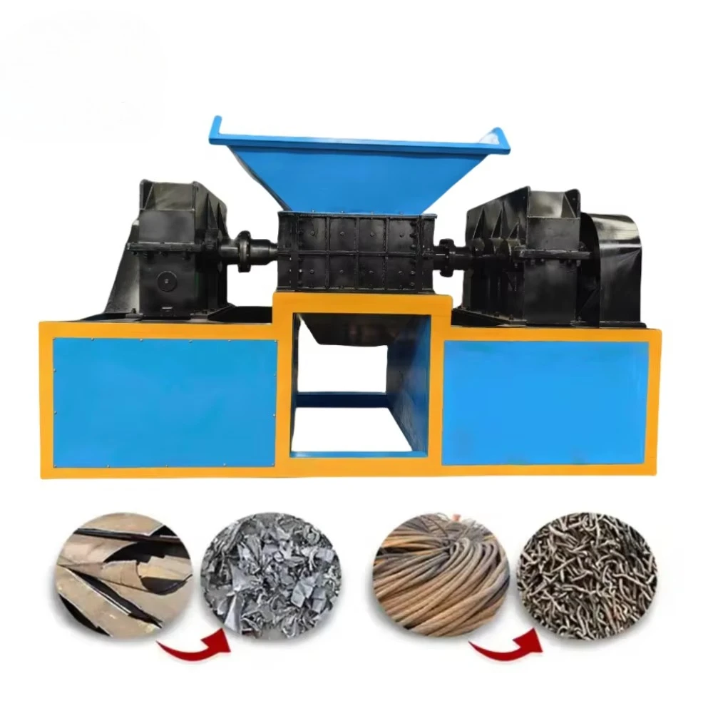 Twin Shaft Automatic Double Shaft Shredder Machine Industrial Crusher for Wood Timber Plastic Rubber Tyre Waste