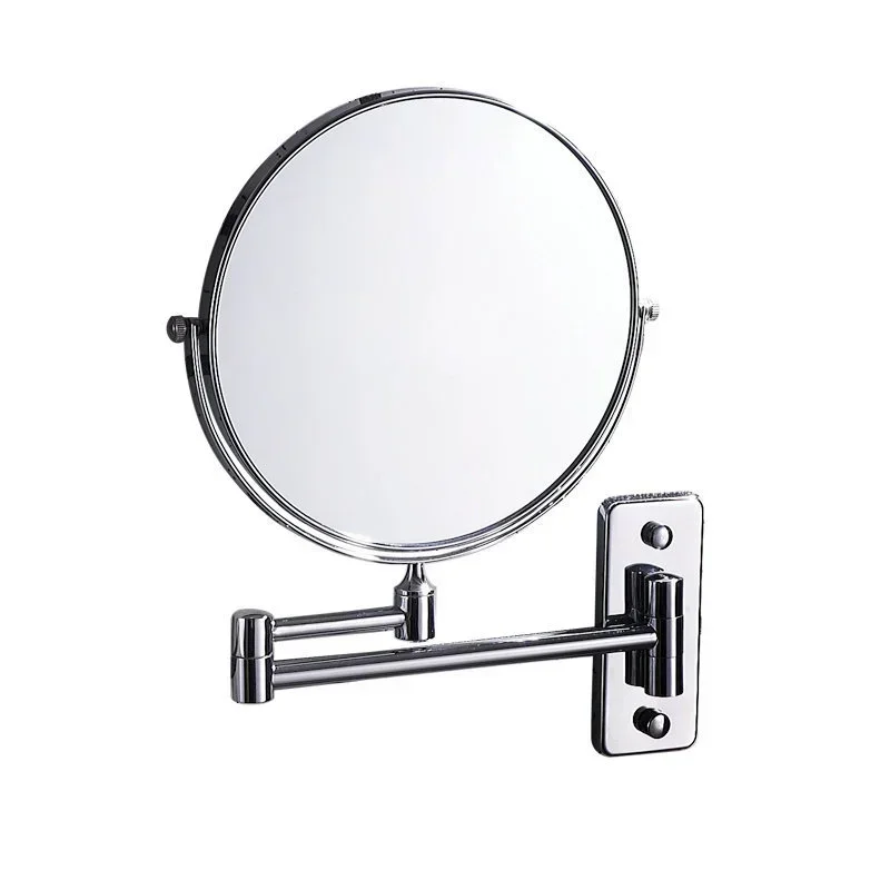 Matte 6 inch Wall Mounted Bathroom Mirror 360 Degree Telescopic Folding 2-Face Double Bath Cosmetic mirrors for Women Makeup