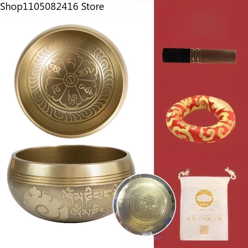 

Медная поющая чаша ручной работы для медитации, йоги и буддийских практик