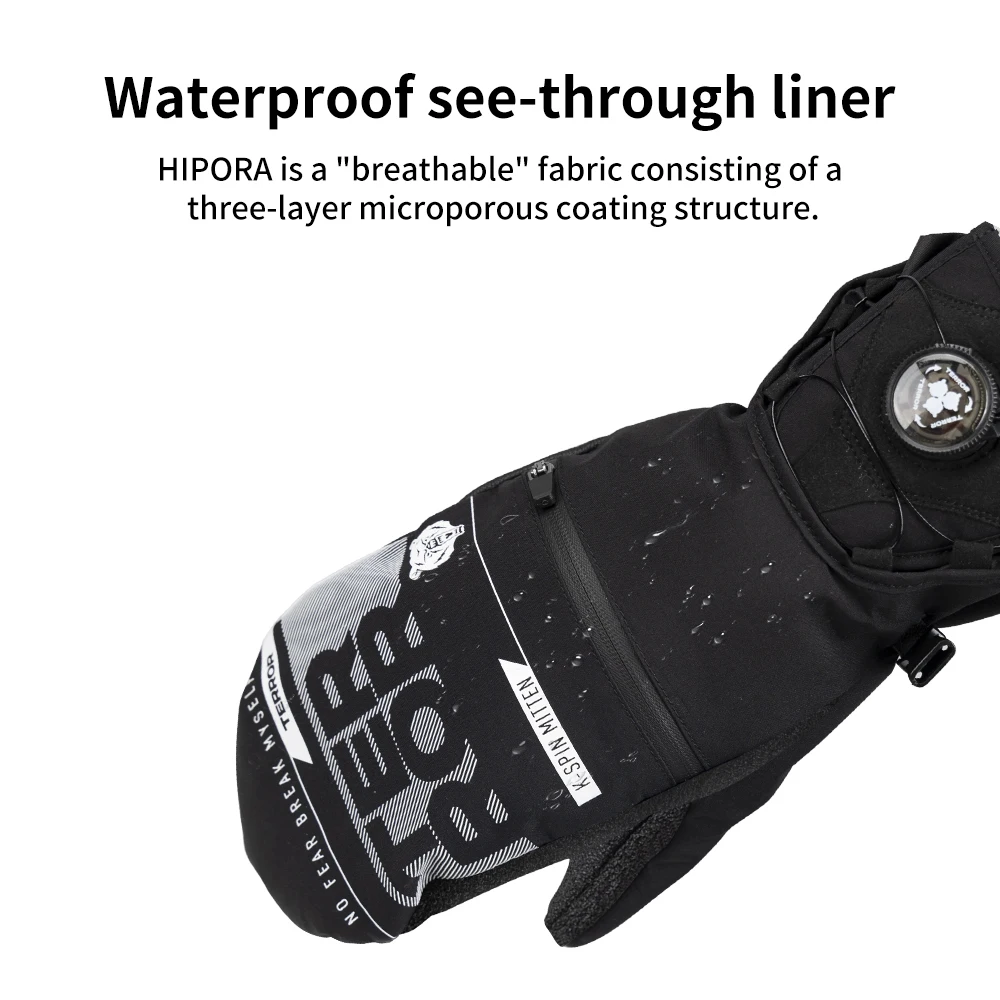 

TERROR Kevlar Ski Gloves Waterproof Warm Touchscreen Snowboard Gloves for Men Women with Wrist Guard & Quick-Clip Buckle