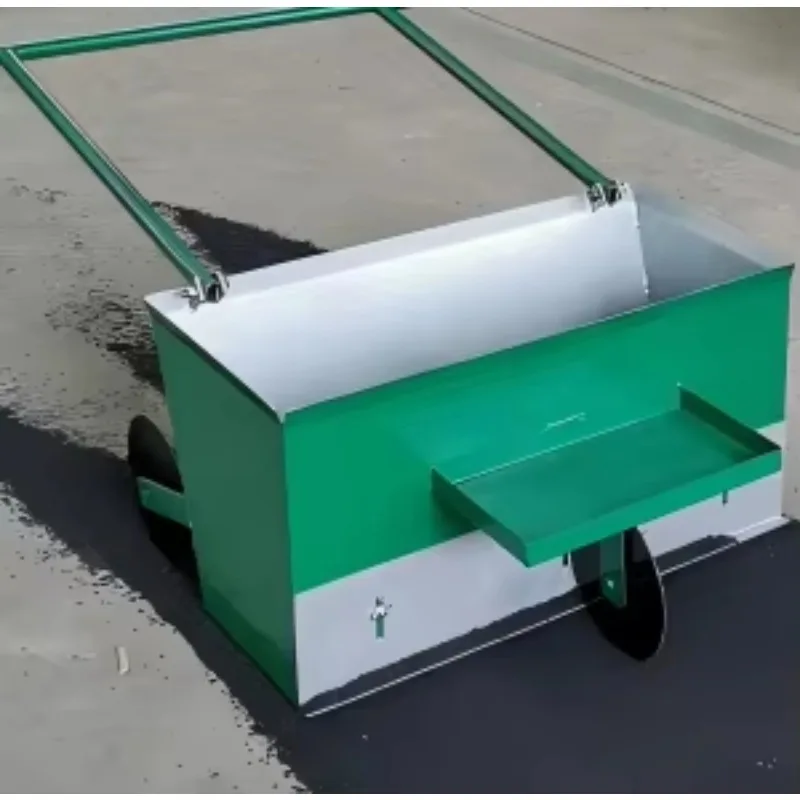Small hand paver for paving rubber pellets
