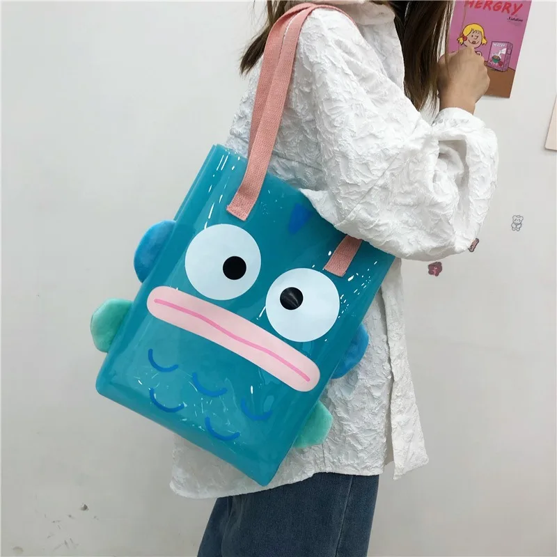 Kawaii Y2K Sanrio Hangydon Shoulder Bag for Girls Cute and Cute Semi Transparent Crossbody Bag Jelly Handbag Christmas Gift