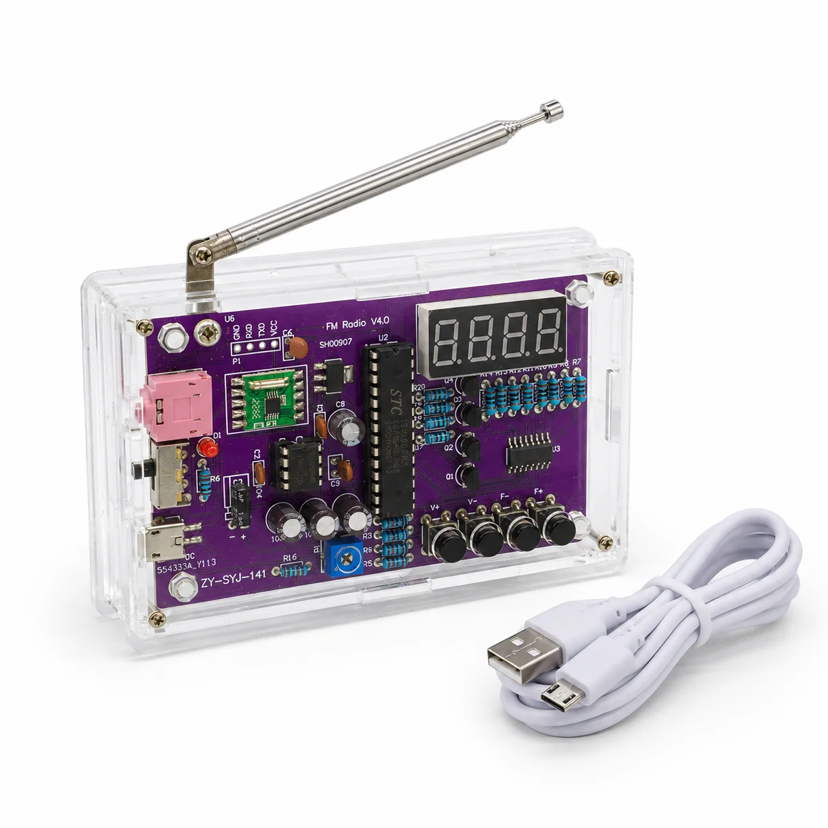DIY FM Radio Electronic Kit 87-108MHz Adjustable Frequency Digital Display Soldering Project Practice Solder RDA5807S