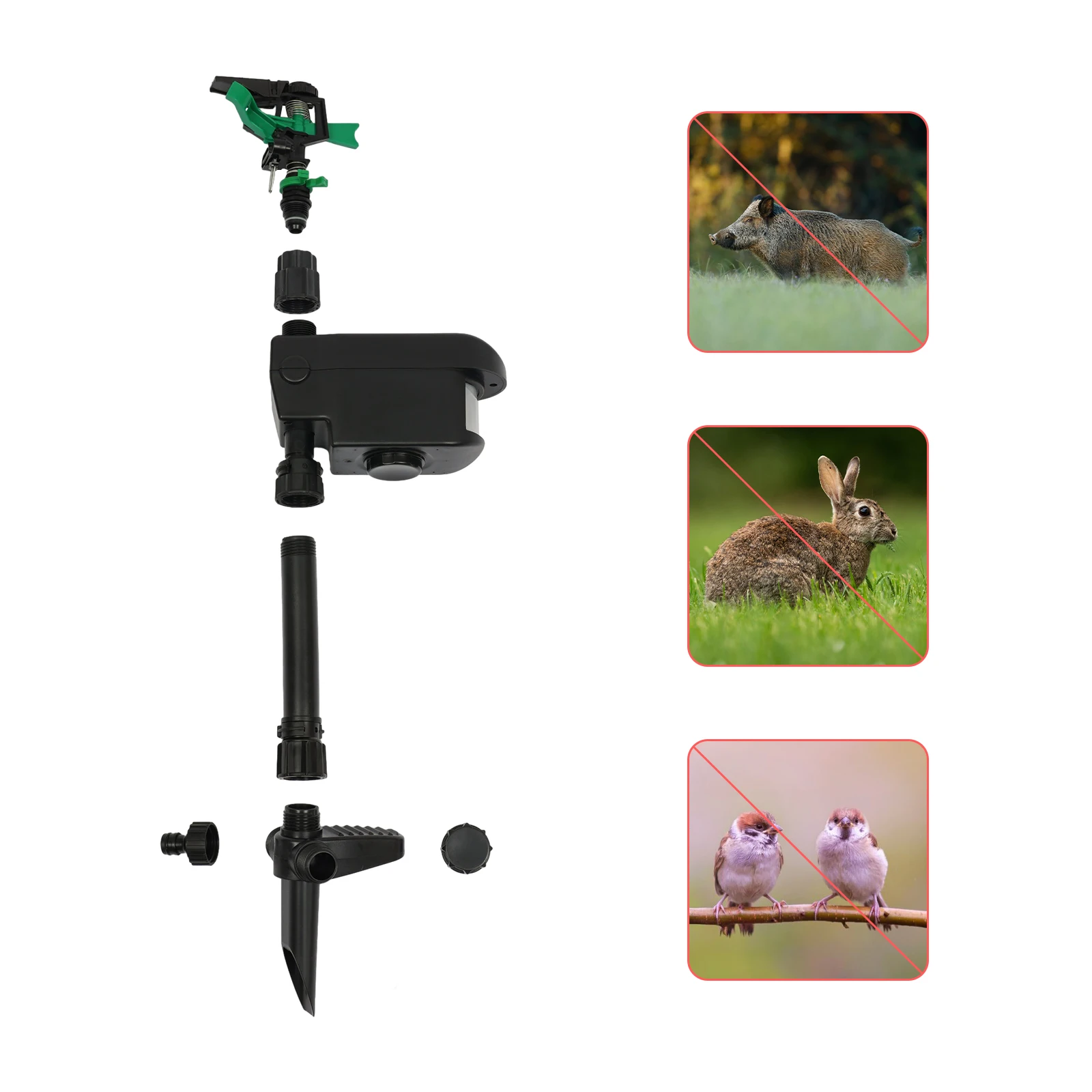 Motion Activated Water Animal Repellent Deterrent Sprinkler & Detector Solar Power Cat Deer Dog Driven Water Spray Sprinkler