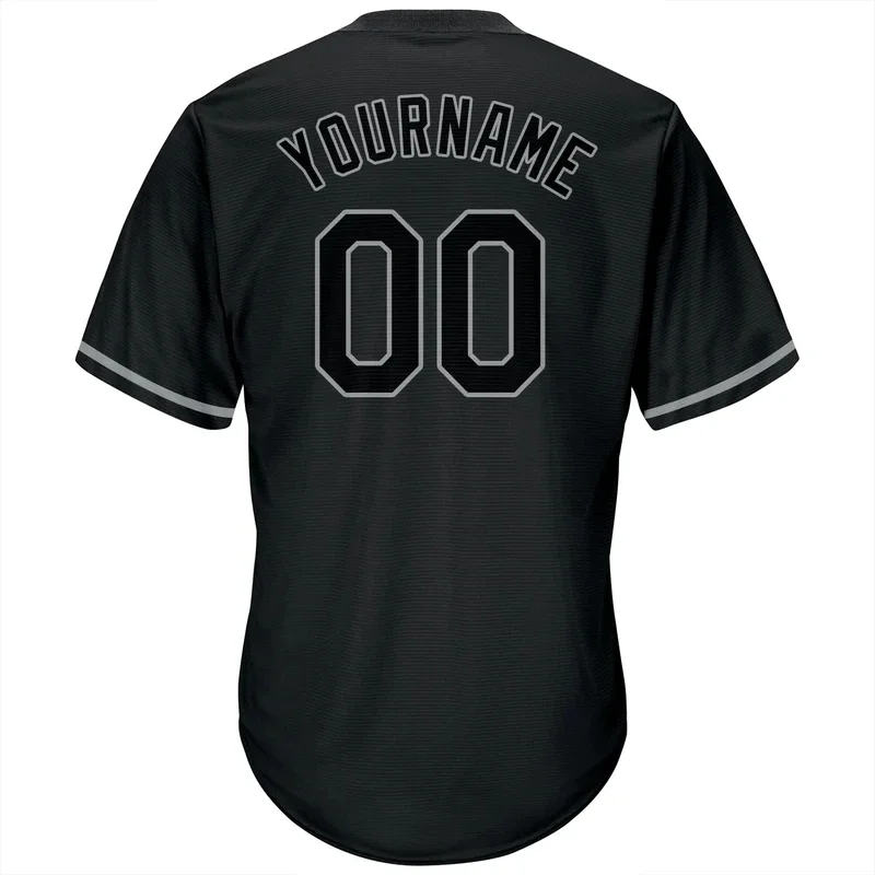 Custom Black Authentic  Baseball Jersey Men and Women Section Shirt 3D Printed Shirt Casual Team Shirts Hip Hop Unisex Tops