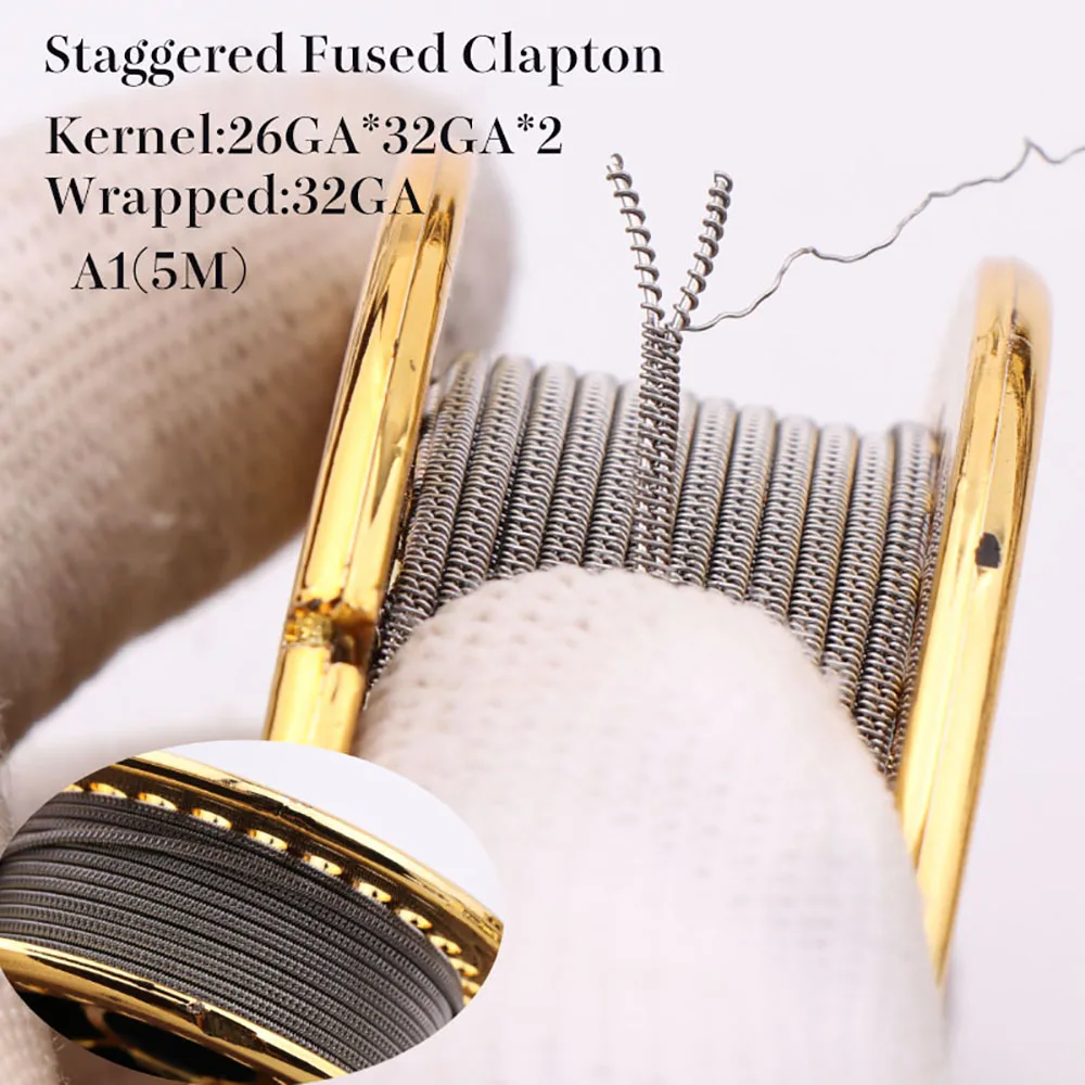 XFKM 5M/Roll a1 staple fused clapton Wire Seper juggernaut Clapton coil Alien taiji super Clapton Heating Resistance rda coil
