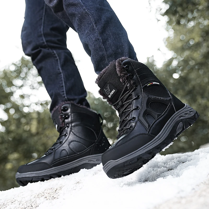 الشتاء الرجال النساء أحذية التنزه مقاوم للماء في الهواء الطلق أحذية رياضية حذاء الثلج عالي الرقبة دافئ أحذية الصيد التكتيكية عدم الانزلاق المشي حذاء ارتحال #3