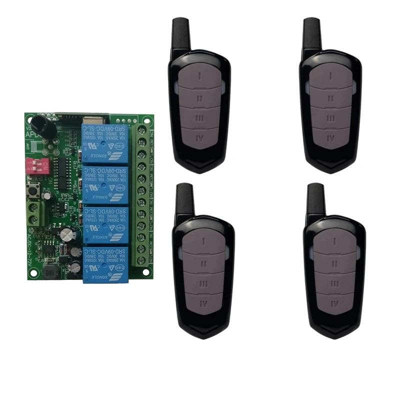 novo-lancamento-interruptor-de-controle-remoto-sem-fio-rf-inteligente-de-4-canais-4ch-com-receptor-e-transmissor-para-garagem-compativel-com-multiplas-voltagens-dc12v-24v-36v-72v-e-frequencia-433-mhz