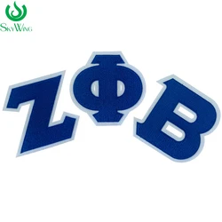 5 INCH Zeta Phi Beta Sorority Chenille Greek Alphabet Custom AKA Sorority and Fraternity Patches for Women Mens Clothing