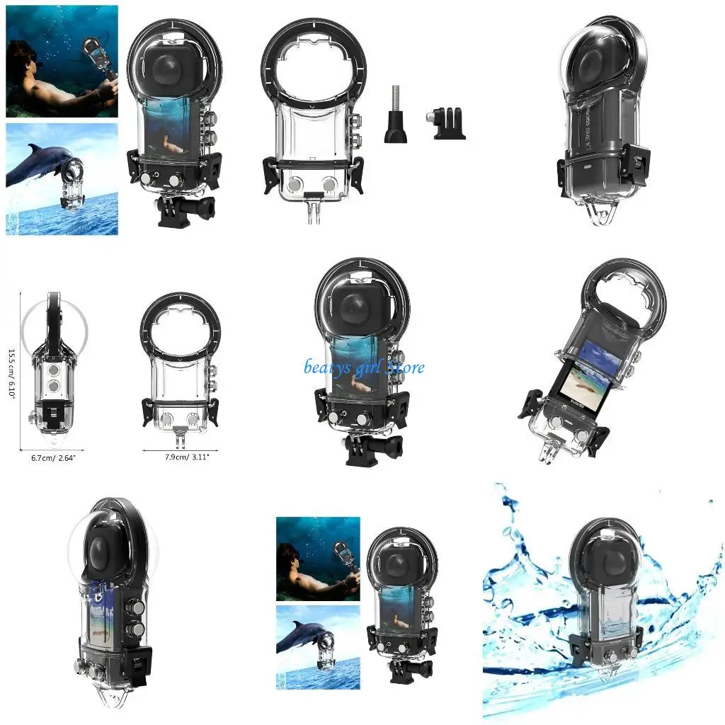 

C7AB Waterproof Case Anti-scratch Diving Shell For 360 Action Camera Diving Case