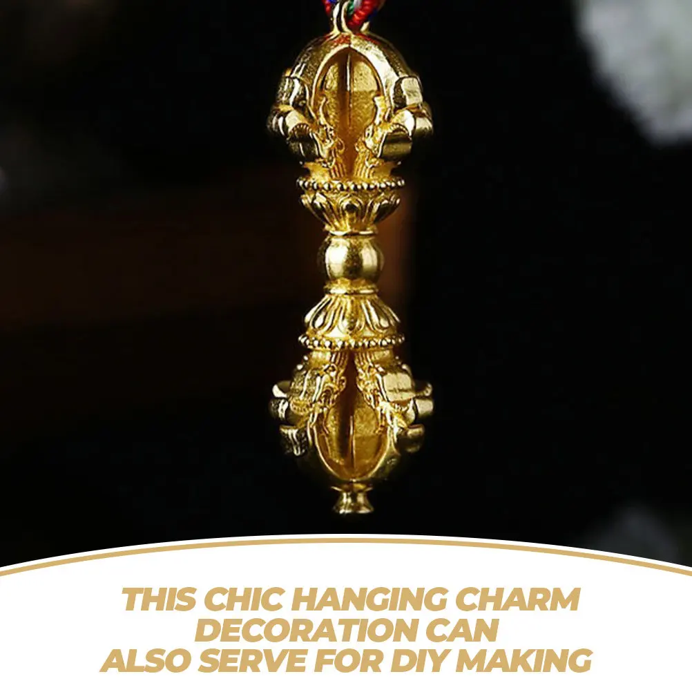 

Retro Copper Vajra Pestle Hanging Charm Exquisite Tibetan Buddhism Decorative Pendant Small Vajra Keychain Craft