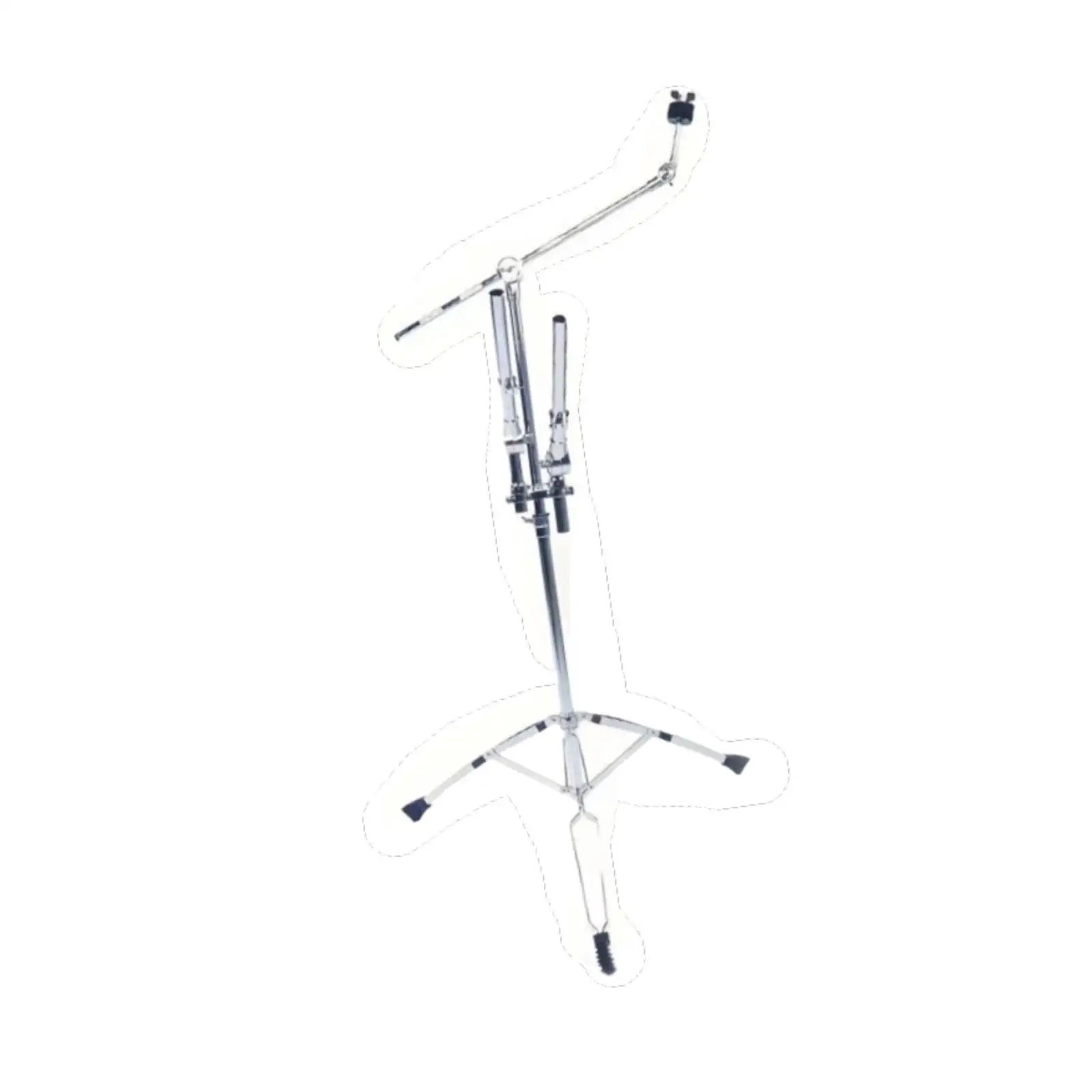 Cymbal Stand Instrument Holder Foldable Nonslip Adjustable Hardware Cymbal Tilter Double Braced Tripod for Studio Music Room