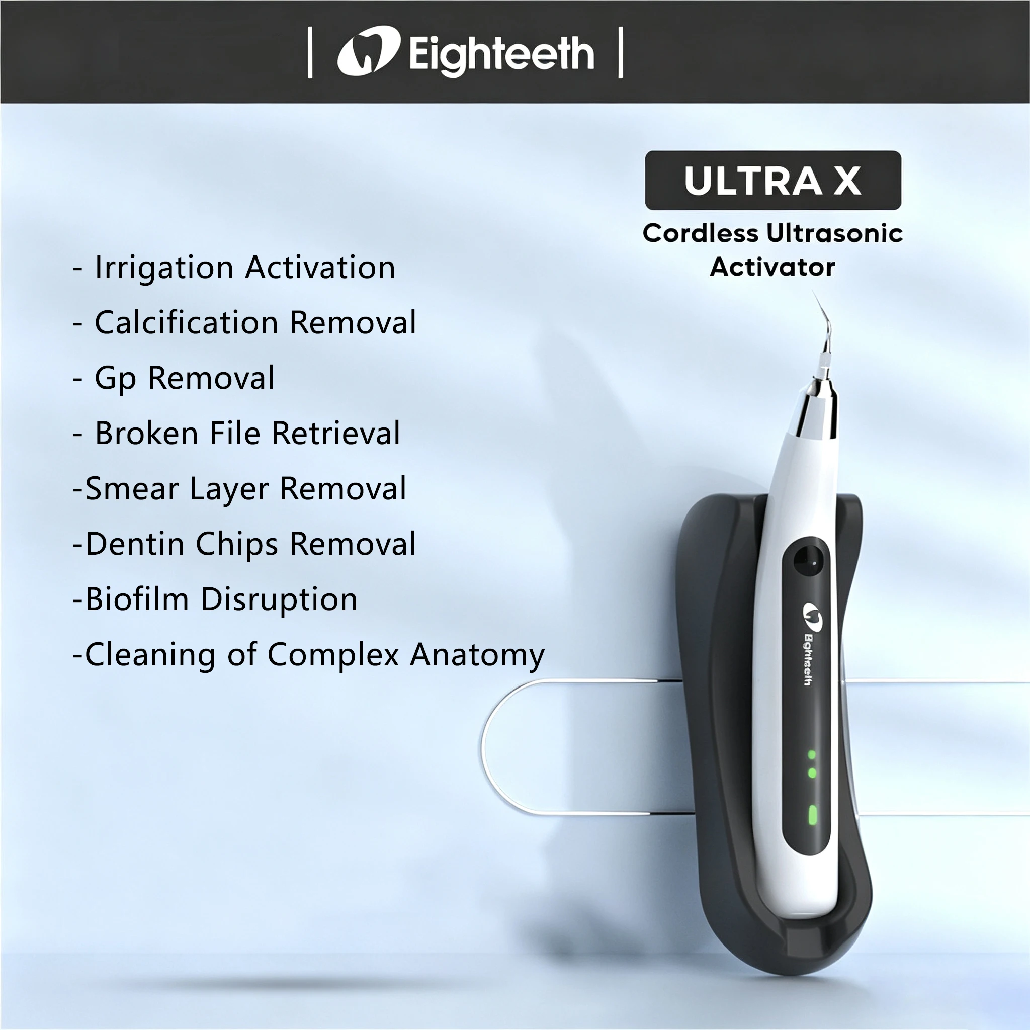 Dental Endodontic Ultrasonic Activator with 6 Tips oral irrigator Eighteeth Ultra X for Root Canal Irrigation