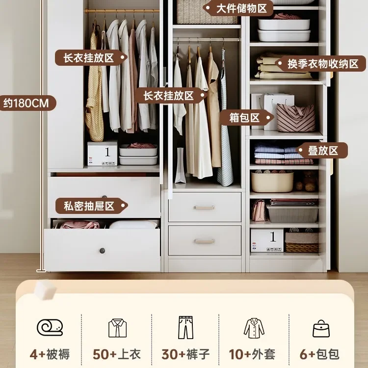 Simple assembly, sliding door hanging wardrobe, rental room, small single wardrobe