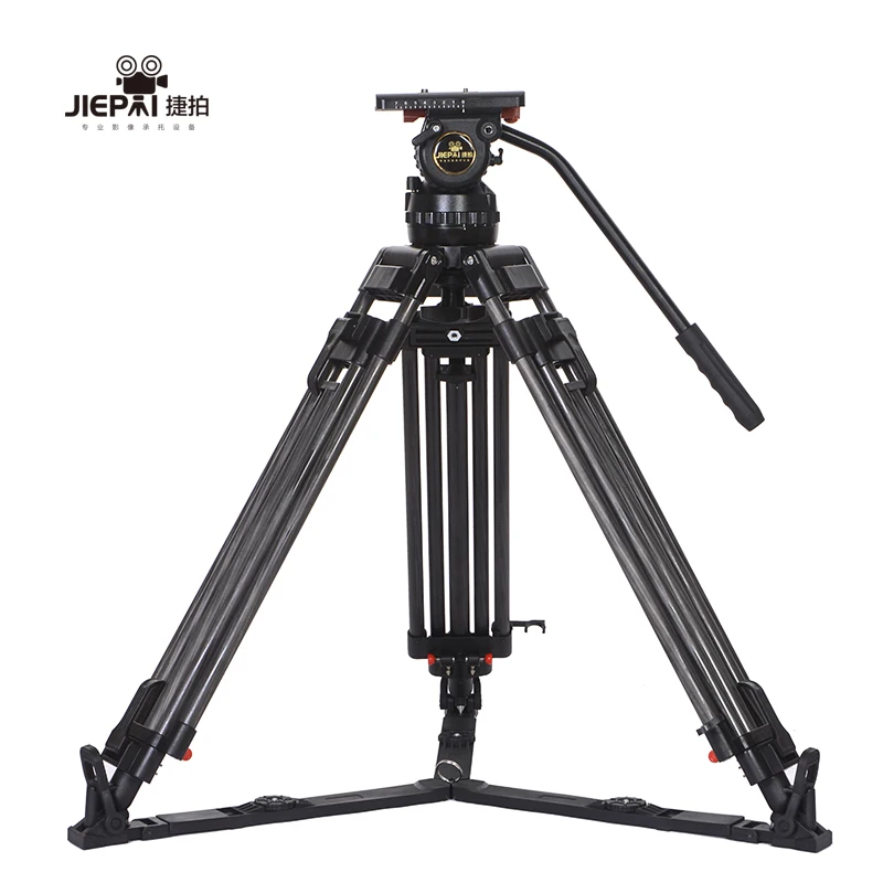 JiePai Jp-v15t Broadcasting Camera Carbon Fiber Tripod Head Set 100 Bowl Mouth Hydraulic Head 15kg digital cameras vdieo tripod