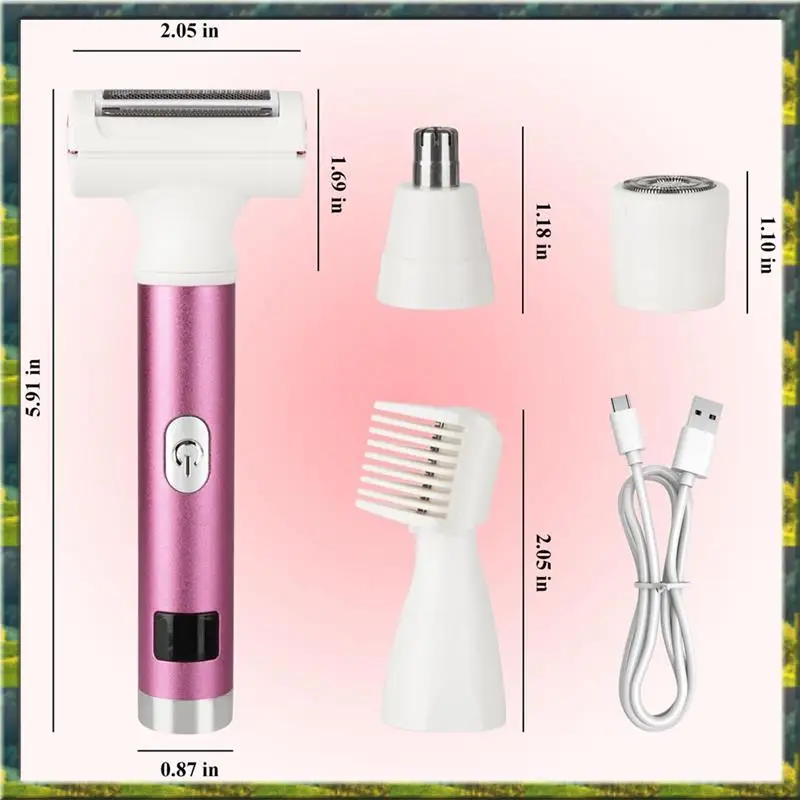 

~Прочная беспроводная электробритва для влажной и сухой уборки для женщин, светодиодный дисплей, средство для удаления волос на лице, лица и тела