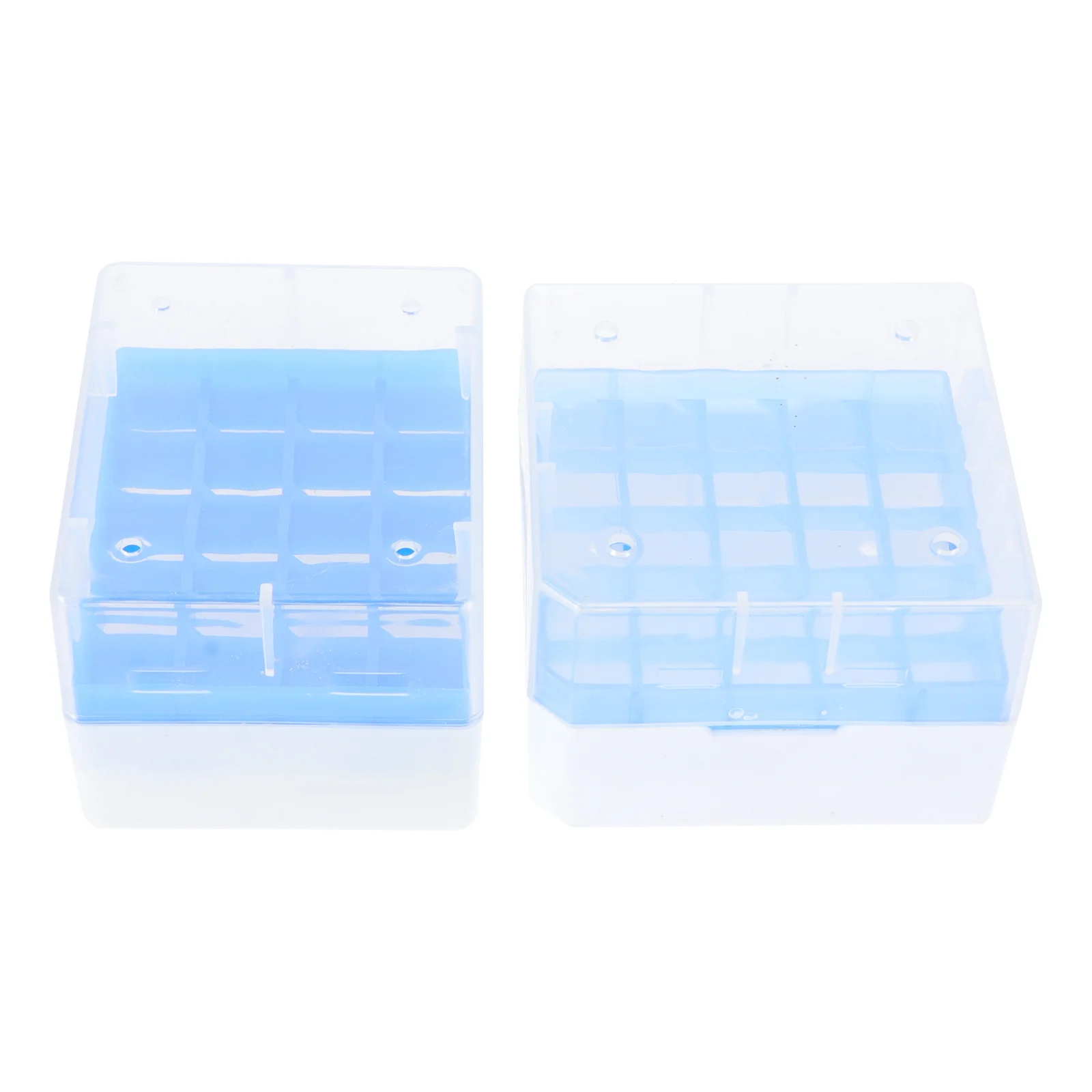 2Pcs Professional Cryovial Freezing Tube Boxes Durable PP Organizer Multi-Compartment Sample Holder