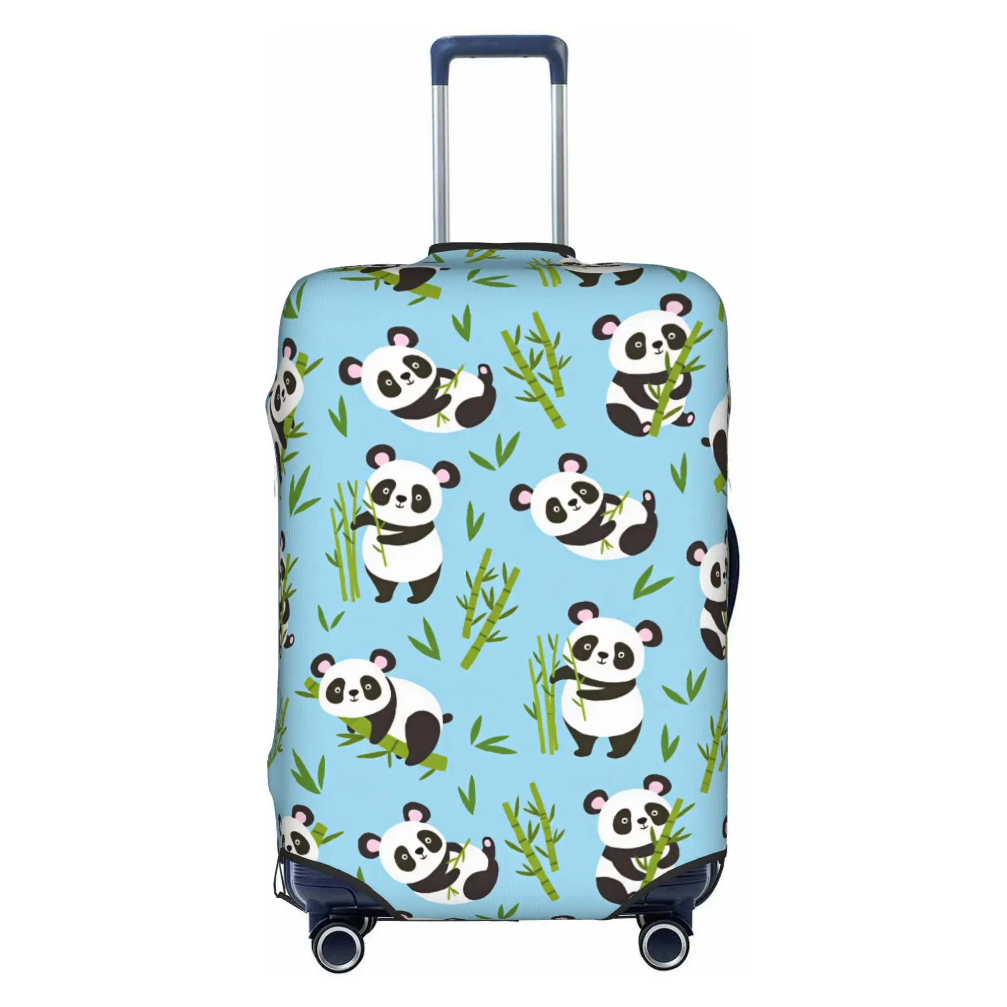 Cute Panda Bamboo Seamless Pattern Luggage Cover Elastic  Travel Suitcase Protective Covers Fits 18-32 Inch