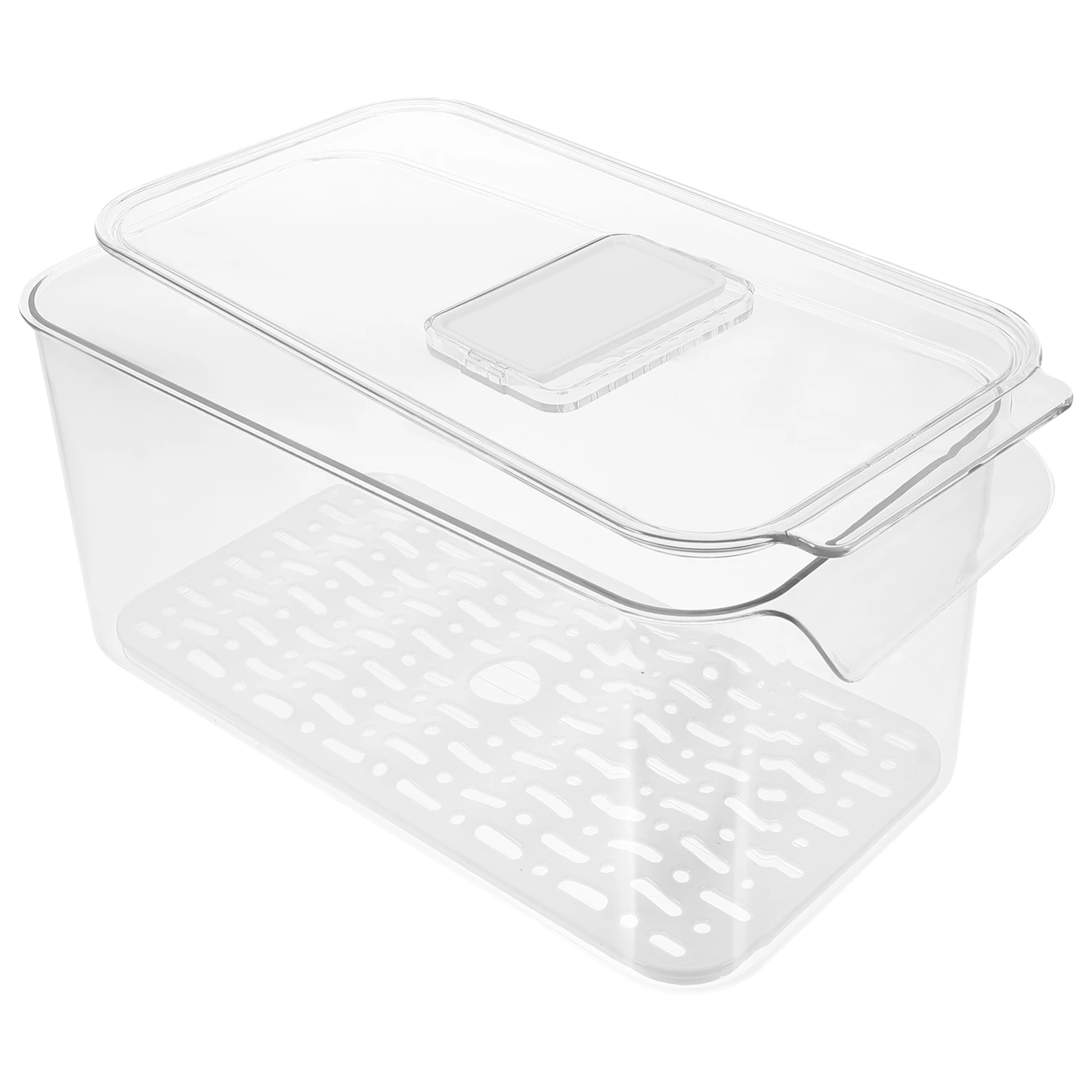 

Clear Stackable Refrigerator Storage Boxes Large Capacity Food Organizer Transparent Container Drain Tray For Fridge Freshness