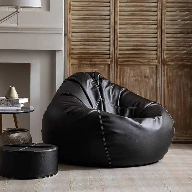 Sofá moderno negro con bolsa de frijol para perezosos, salones nórdicos de diseño barato, sofá individual Divano Soggiorno, muebles para el hogar