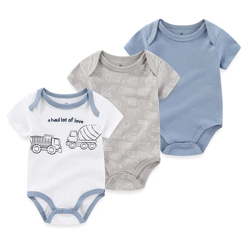 

3 Pcs/Lot Catoon Baby Boy Girl Bodysuits 100%Cotton Soft Newborn Onesies Summer Infant Clothes