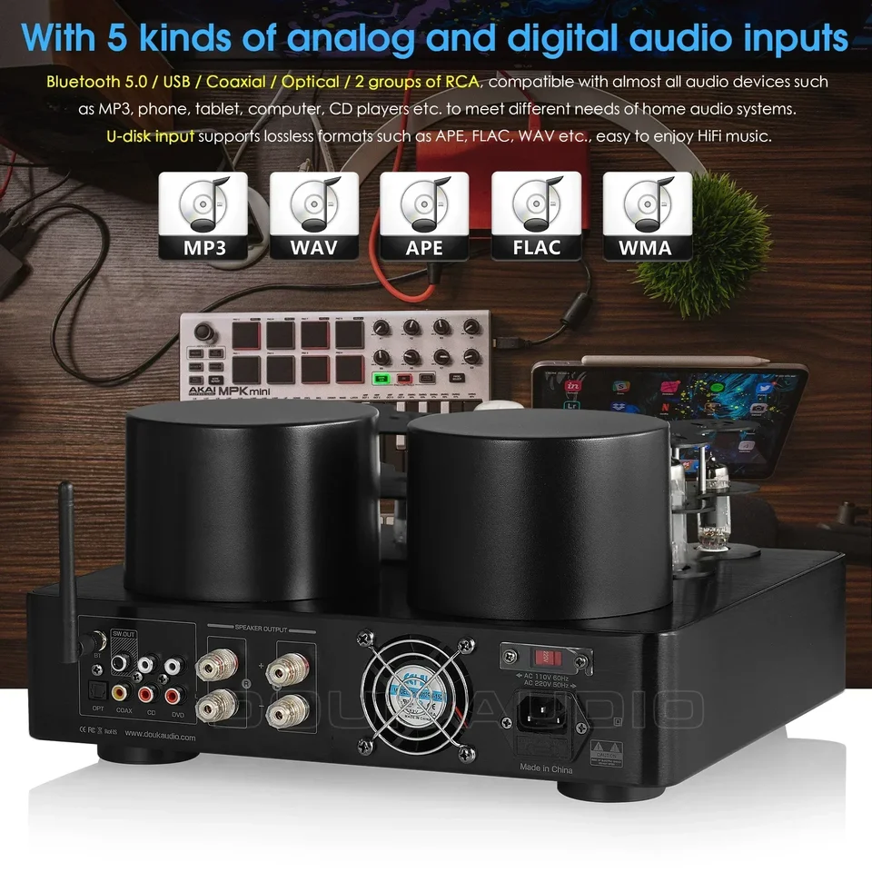 Nobsound AV-525 HiFi Hybird Stereo Valve Tube Amplifier Bluetooth