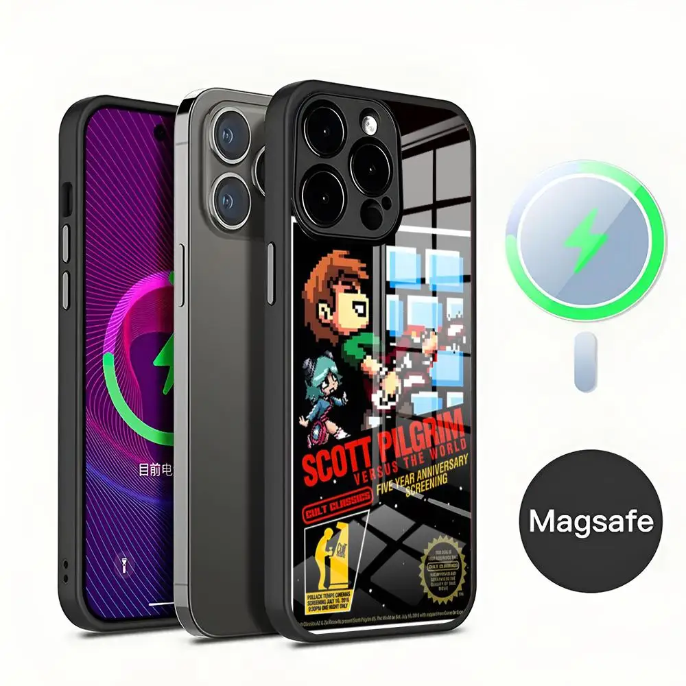Скотт Пилигрим против. Магнитный чехол для телефона The World для Iphone 16 15 13 12 14 11 Pro Max Mini с персонализированной печатью X Xr Xs 8 7 Puls