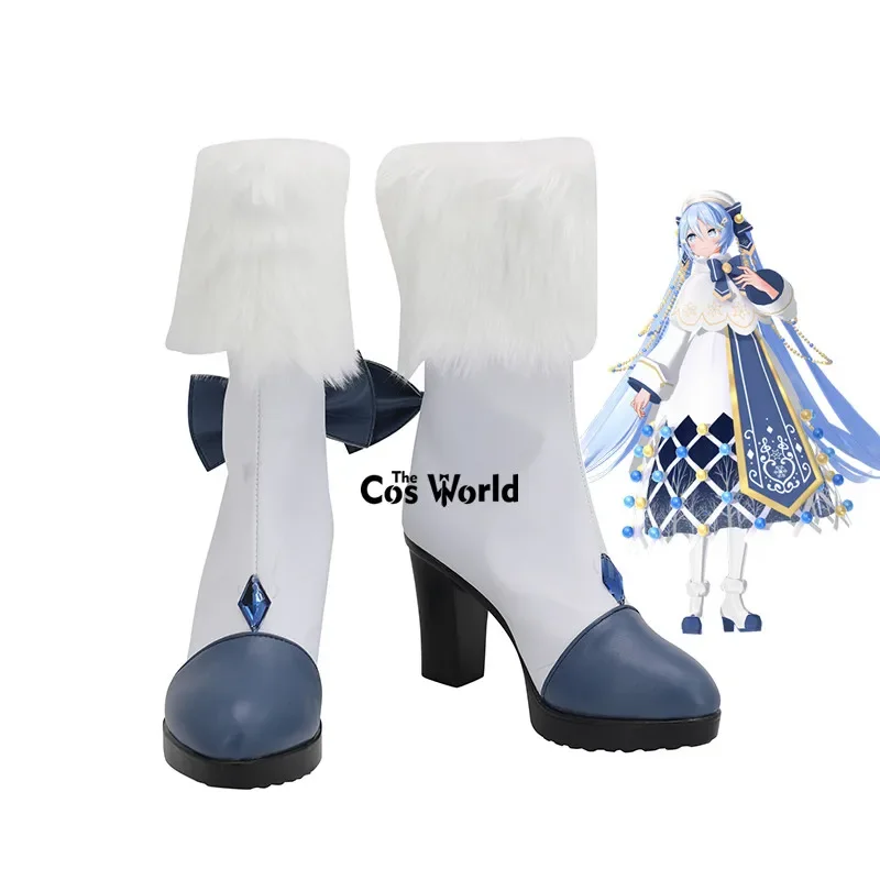 

2021 Miku Snow Anime Customize Cosplay High Heels Shoes Boots