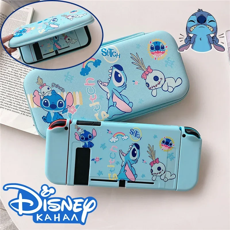 Disney Stitch Protective Case for Nintend Switch NS Console Joycon Cover Game Host Accessories Shell Handbag Storage Bag Case