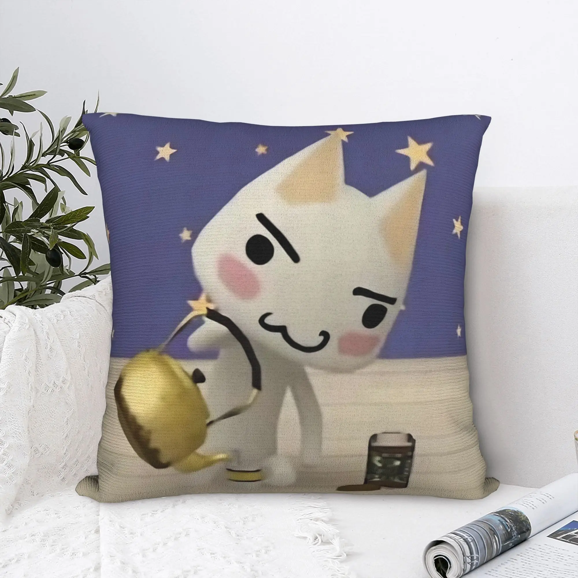 Toro Inoue Cat Square Pillow Cases Kawaii Neko Cushion Covers Funny Zippered Decor Pillowcase for Car 18