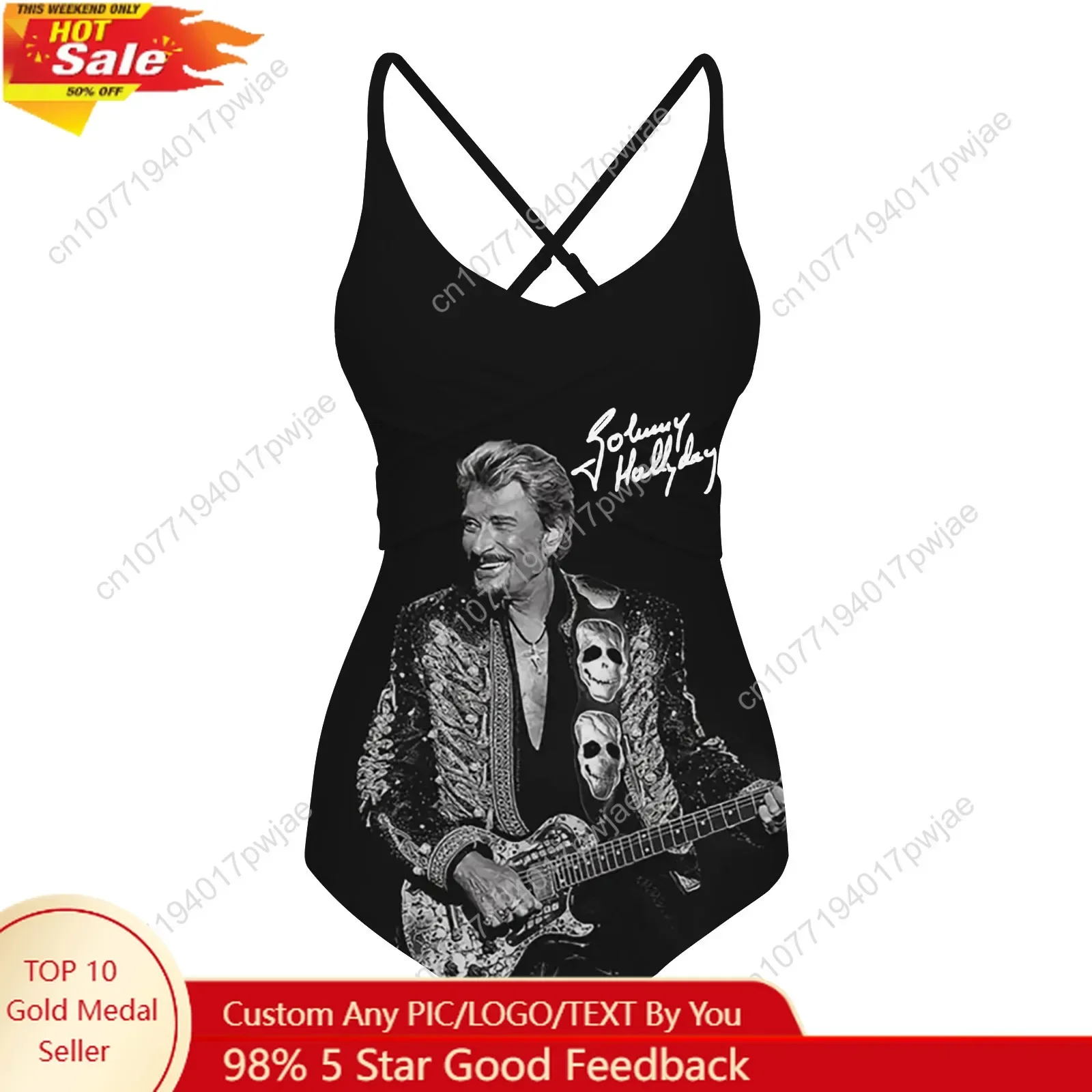 Johnny Hallyday Singer Swimsuit Womens Sling Swimsuits Sexy Swimwear Pool Beach Bikini Summer Holiday Customize Bathing Suits