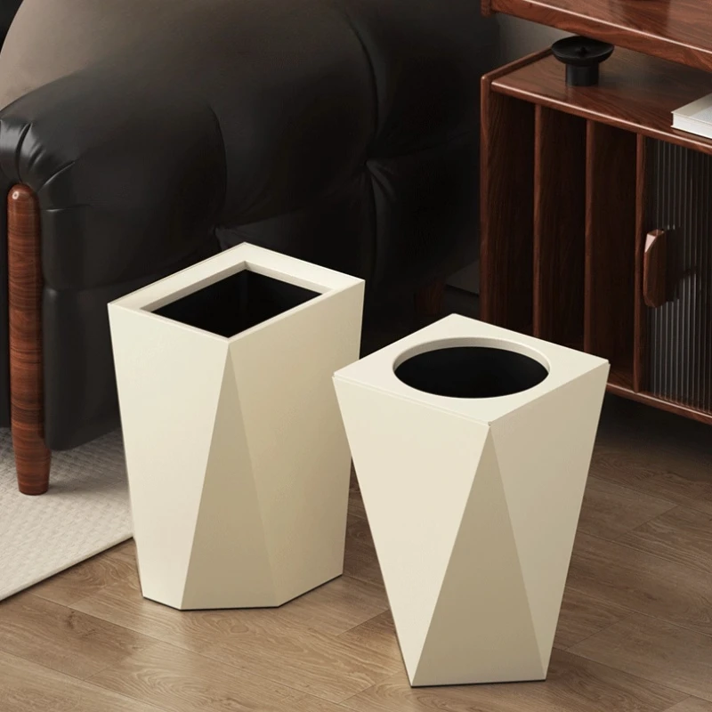 Nordic Diamond Trash Can Aesthetic Minimalist Style Bathroom Waste Bins Living Room Bedroom Garbage Bin Household Cleaning Tools