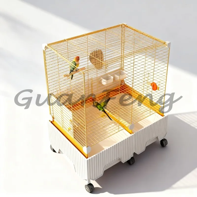 Mobile Wheeled Extra Large, Plastic Breeding Bird Cage, Canary and Parrot Breeding Supplies Indoor Pet Bird Furniture House