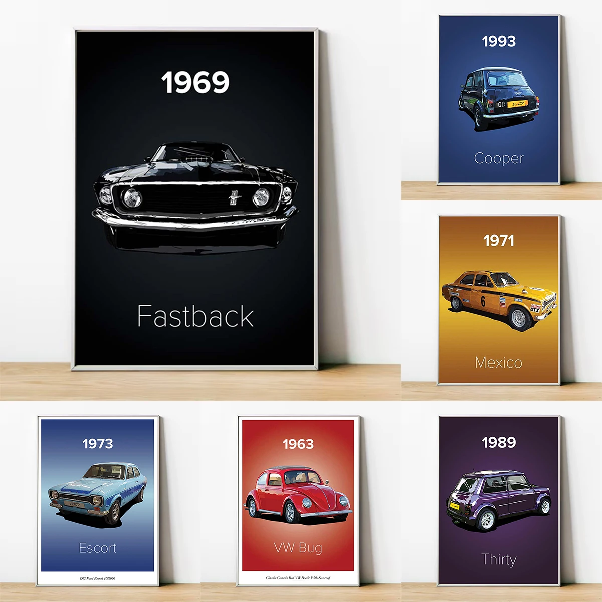 

Modern Wall Pictures for Living Room Decor Man Vintage Car Decoration Painting 80s Sports Classic Car Poster Home Decorations