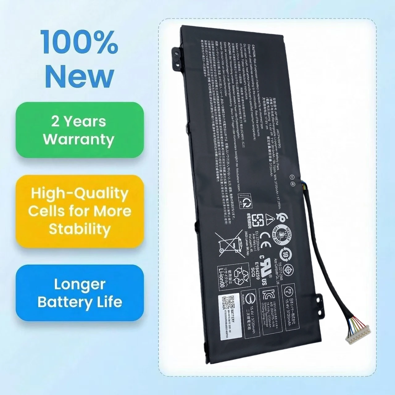 New AP18E7M AP18E8M Laptop Battery For Acer Nitro 5 AN515-54 AN515-55 AN517-51 7 AN715-51 Aspire 7 A715-74 A715-74G KT.00407.007