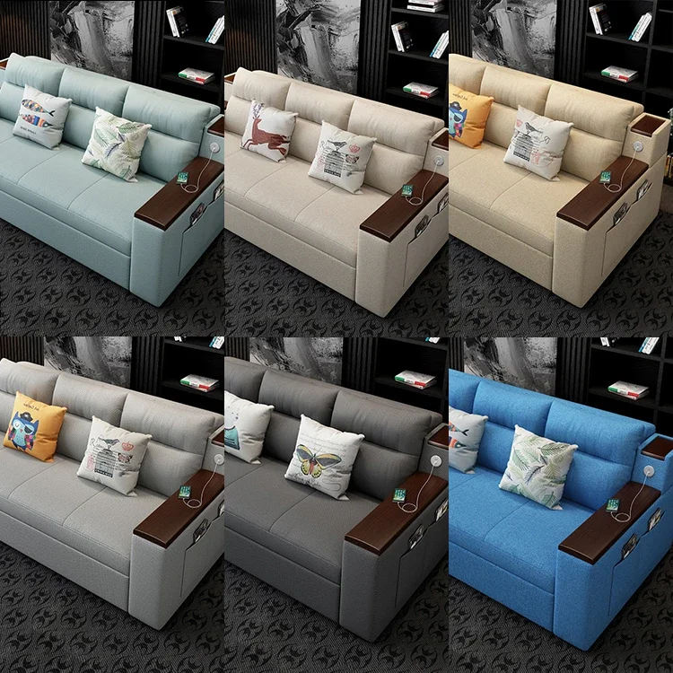 Hot Sale Multifunction Living Room Wooden Sleepers Couch Put Out Convertible Fabric Sofa Bed Folding Sofa Cum Bed With Storage