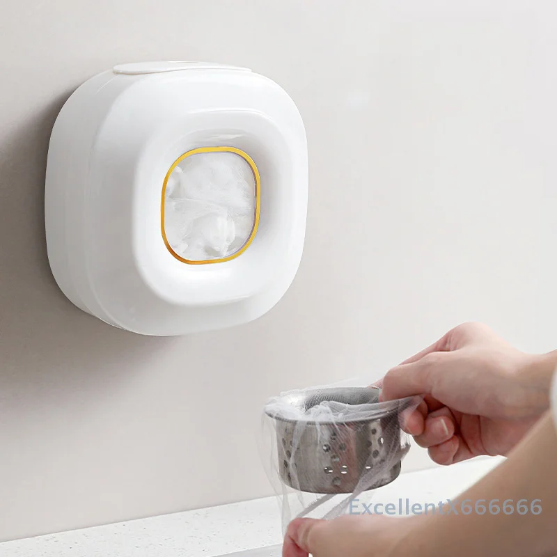 

Wall-Mounted Plastic Wrap Storage Box Removable Kitchen Home Non-Punching Bag Cover Organizer for Household Use